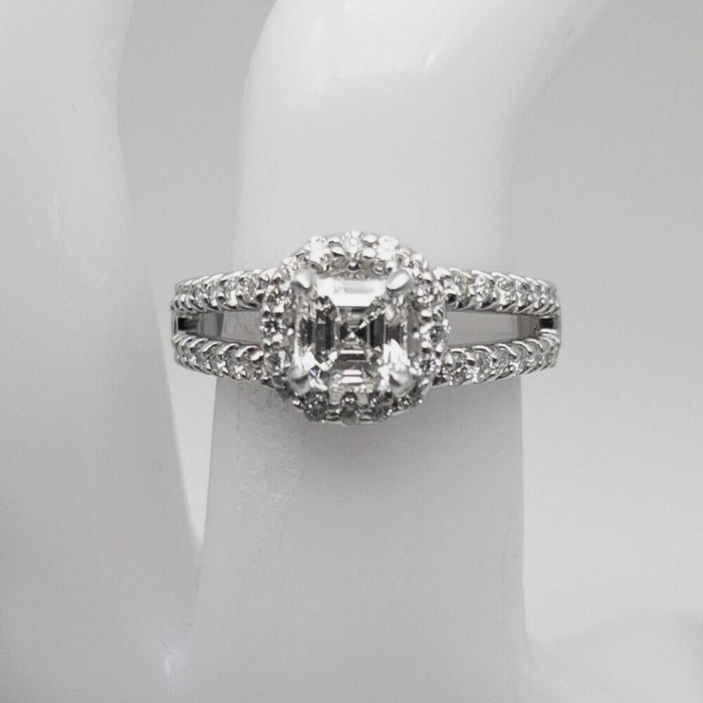 CARTIER GIA 1.94ct VS1 H Diamond Platinum HALO Wedding Band Ring